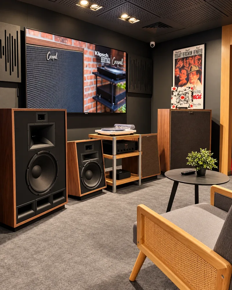 Salle d'écoute Hi-Fi du showroom Zerktouni