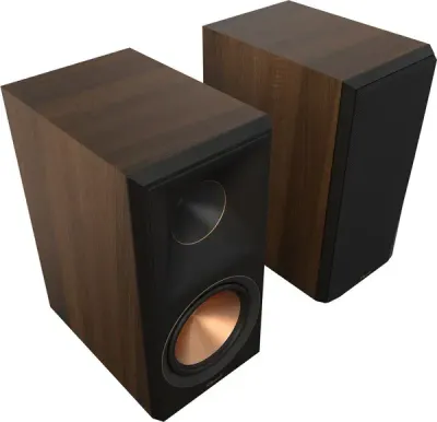 Enceintes bibliothèque pour Hi‑Fi et Home Cinéma. Son puissant, basses profondes et design noyer élégant pour une immersion totale dans votre musique et vos films.