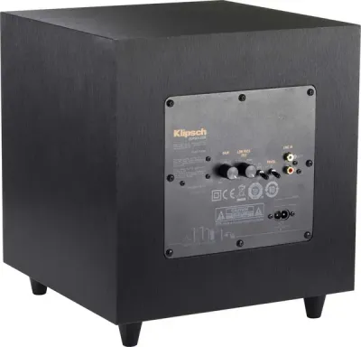 Klipsch R-8SW : caisson de basses 20 cm, 50W RMS. Basses profondes et précises pour home cinéma et pièces de 15 à 25 m² au Maroc.