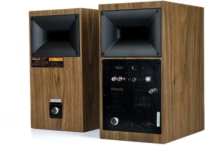 Enceinte amplifiée Klipsch The Fives Noyer : Bluetooth, HDMI ARC, DAC 24 bits. Son puissant 160 W et design vintage. Commandez sur HOMESOLUTIONS.ma.