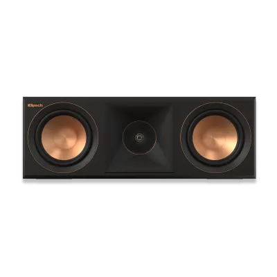 Enceinte centrale Klipsch RP-500C II Ebony, 100 W RMS, Cerametallic et pavillon Tractrix pour des dialogues clairs et un son Home Cinema.