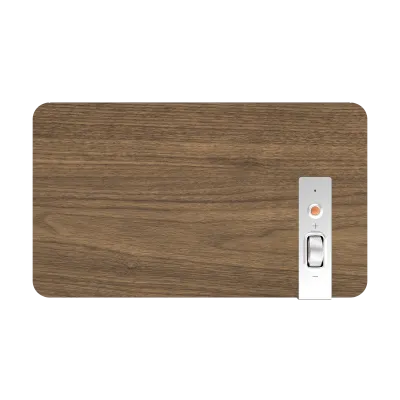 Enceinte active Bluetooth Klipsch The Three Plus Walnut pour salon ou bureau, 120 W, 2.1, USB-C audio, phono pré-amplifié et mode chaînage multiroom.