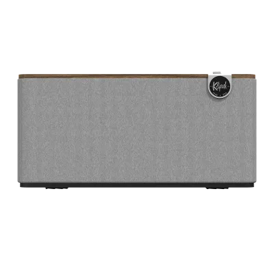 Enceinte active Bluetooth Klipsch The Three Plus Walnut pour salon ou bureau, 120 W, 2.1, USB-C audio, phono pré-amplifié et mode chaînage multiroom.