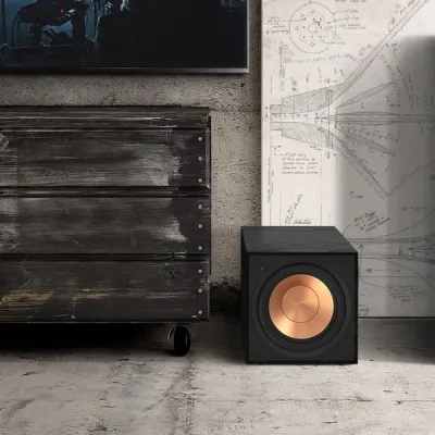 Vue de face R-101SW ALT : Caisson de basses Klipsch R-101SW, vue de face