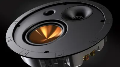 Enceinte encastrable Klipsch SLM-3400-C, HP 10 cm, tweeter 2,5 cm, pavillon Tractrix, backbox intégrée