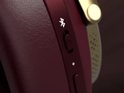 Casque Bowers & Wilkins PX8 Royal Burgundy, casque Hi-Fi avec réduction de bruit active, DSP 24 bits et confort premium