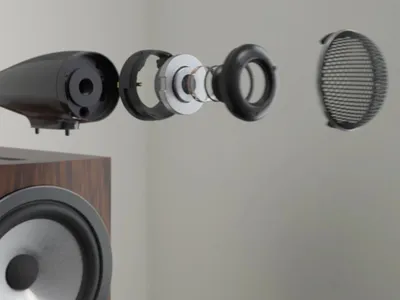 Enceinte bibliothèque Bowers & Wilkins 705 S3 Mocha détailles