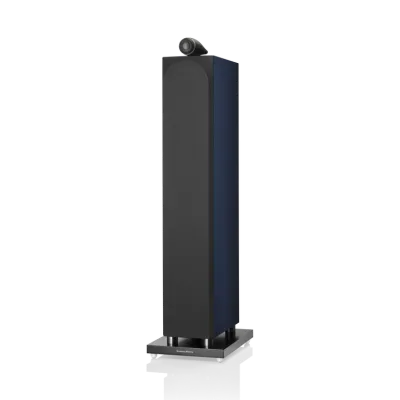 Enceinte colonne Bowers & Wilkins 702 S3 Signature Midnight Blue Metallic vue arrière latéral