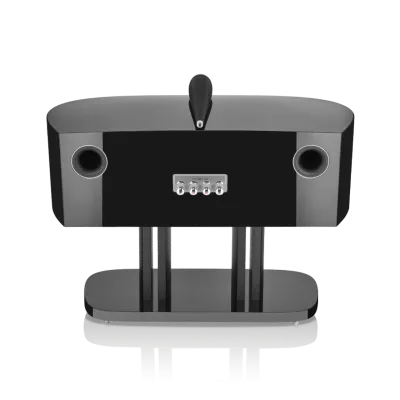 Enceinte centrale Bowers & Wilkins HTM81 D4 Gloss Black détails tweeter et haut-parleur