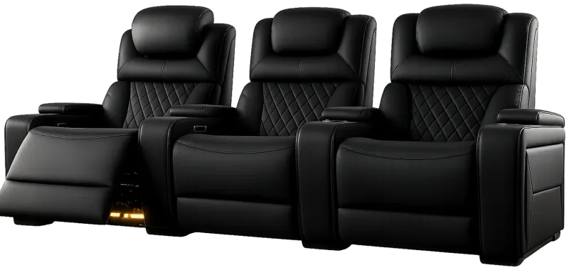 Fauteuils cinéma Lumeo Tania, 3 places, coloris noir