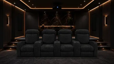 Fauteuils cinéma Lumeo Mira installés dans une salle home cinéma