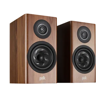 Polk Reserve R200 finition noyer brun, paire, vue de trois-quarts