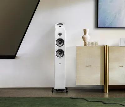 Polk Reserve R600 finition blanc, en situation