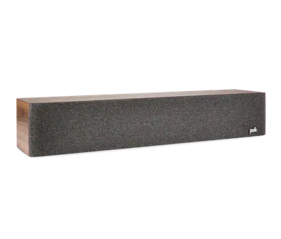 Polk Reserve R350 finition noyer brun, trois-quarts droit avec grille