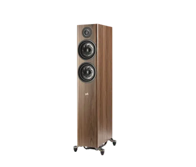 Polk Reserve R600 finition noyer brun, trois-quarts gauche