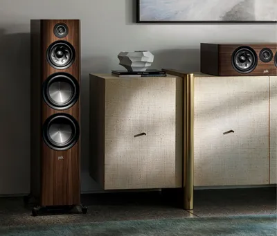 Polk Reserve R700 finition noyer brun, en situation