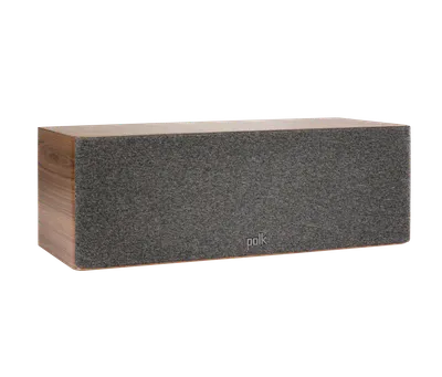 Polk Reserve R300 finition noyer brun, trois-quarts droit avec grille