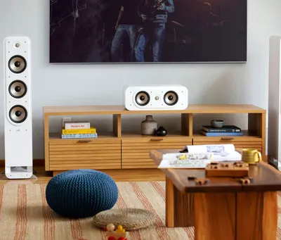 Polk Signature Elite ES30 finition blanc, en situation