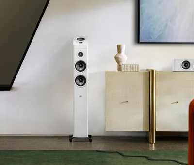 Polk Reserve R500 finition blanc, en situation
