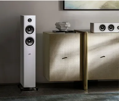Polk Reserve R500 finition blanc, en situation