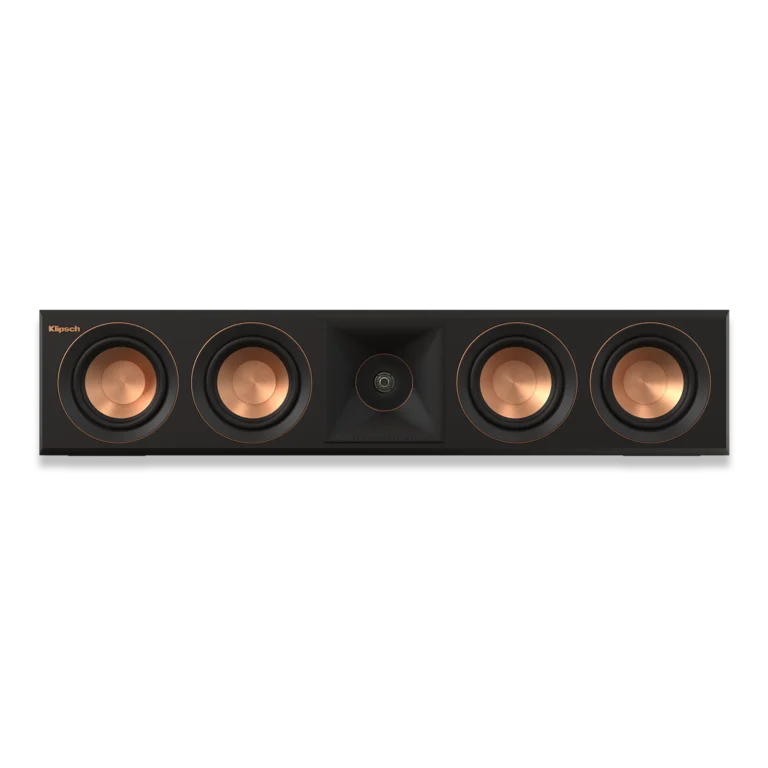 Enceinte centrale Klipsch RP-404C II finition noire, 4 haut-parleurs Cerametallic 10,16 cm, tweeter à pavillon Tractrix, idéale pour home cinéma