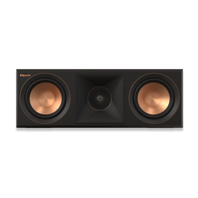 Enceinte centrale Klipsch RP-500C II Ebony, 100 W RMS, Cerametallic et pavillon Tractrix pour des dialogues clairs et un son Home Cinema.