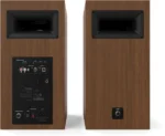 Enceintes amplifiées Klipsch The Nines Noyer avec Bluetooth, USB et HDMI. Son Hi-Fi clair et dynamique, idéales pour musique et home cinéma.