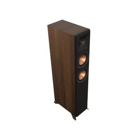 Enceinte colonne Klipsch RP-5000F II Walnut : 100 W RMS, Cerametallic et pavillon Tractrix pour un son clair et immersif Home Cinema.