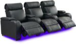 Fauteuil Cinema 3 places LumeO 0823 Cuir noir