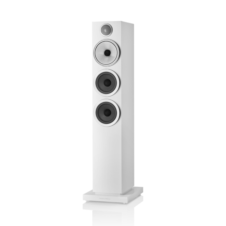 Enceinte colonne Bowers & Wilkins 704 S3 Satin White vue de face